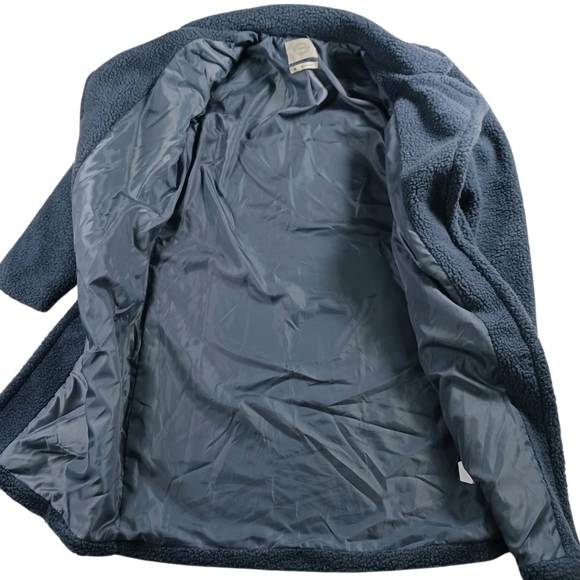 STOOSH Teddy Sherpa Coat Long Pockets Cozy Oversized Lined Jacket Blue Size M - Picture 7 of 10